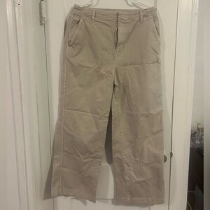 GAP Loose Khaki Wide Leg Pants Neutral Beige